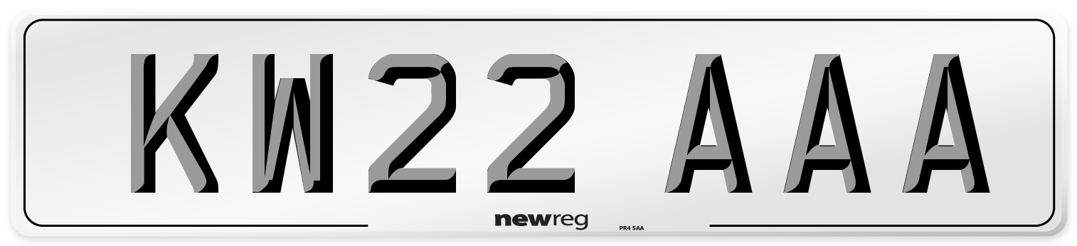 KW22 AAA Number Plate from New Reg